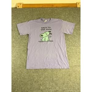 Vintage Dog Talk To The Paw Attitude Men's Size M Funny Parody Art T Shirt